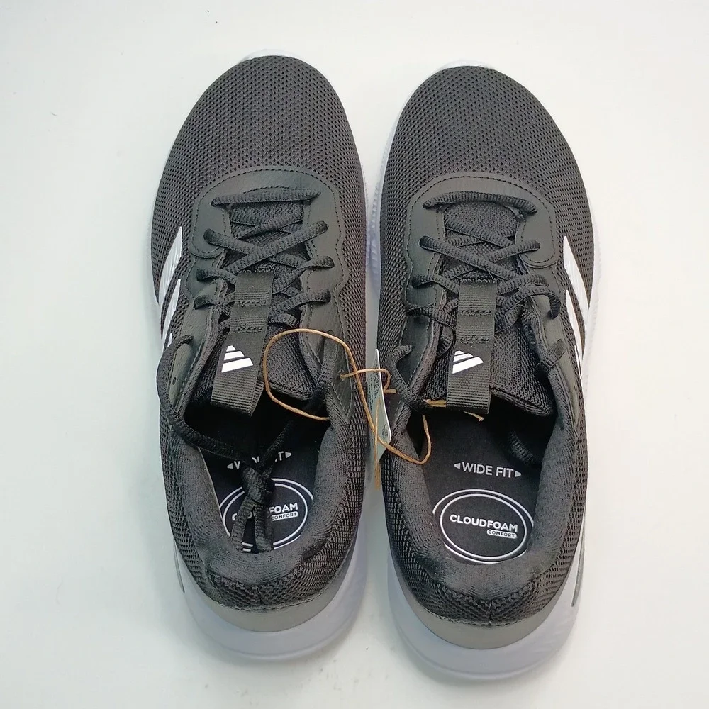 Adidas Cloudfoam Flex Laces Men Size 11 Black White Running Shoes HQ4854